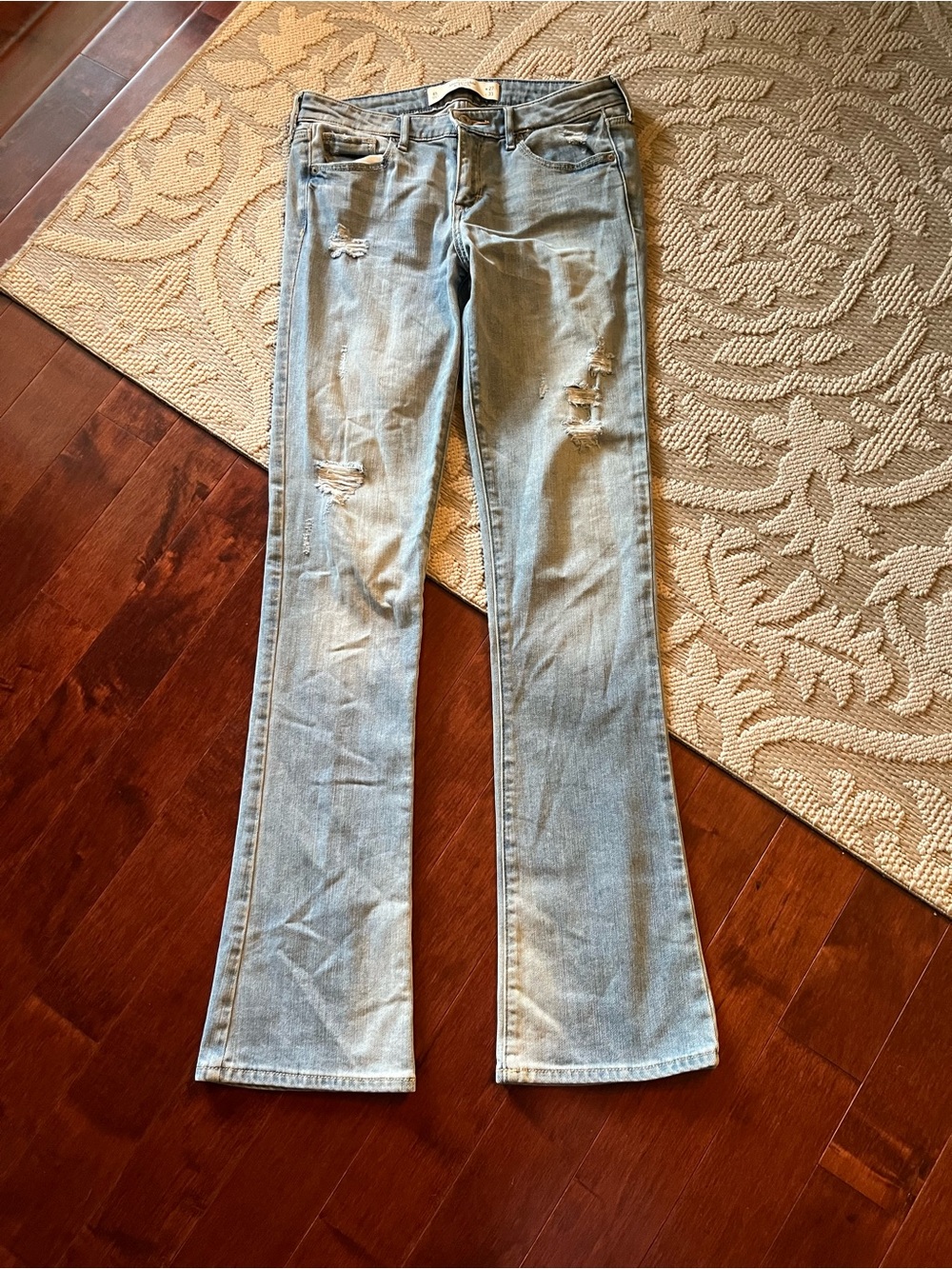 Abercrombie & Fitch Light Wash Distressed Flare Women's Jeans